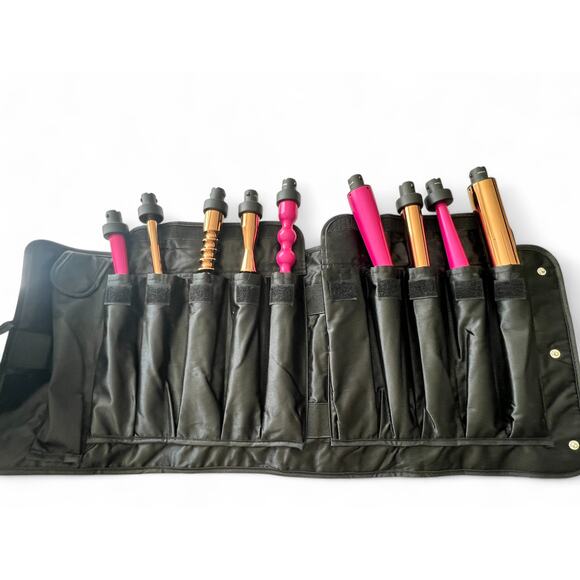 BELLAMI Interchangeable Curling Wand Set in Gold and Pink